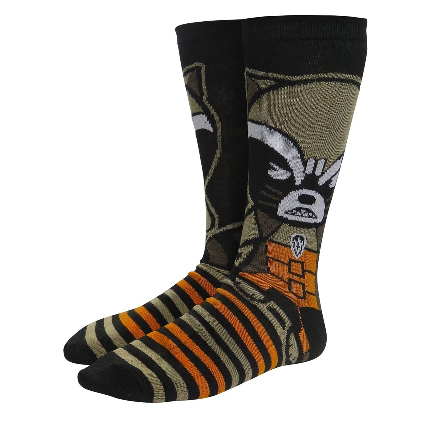 GOTG Cute Rocket Raccoon Crew Socks, Black