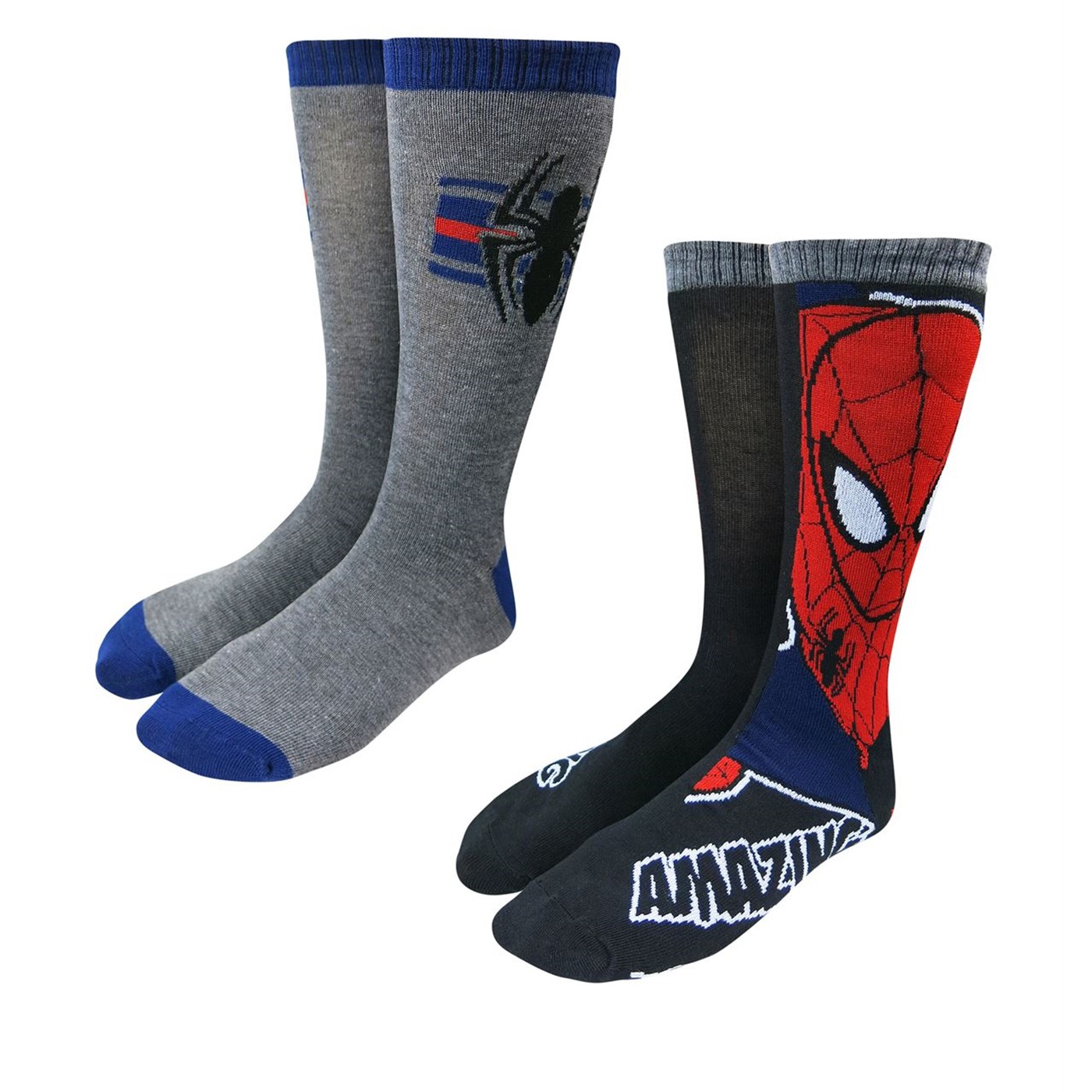 Spiderman Image and Symbols Sock 2 Pack, Red