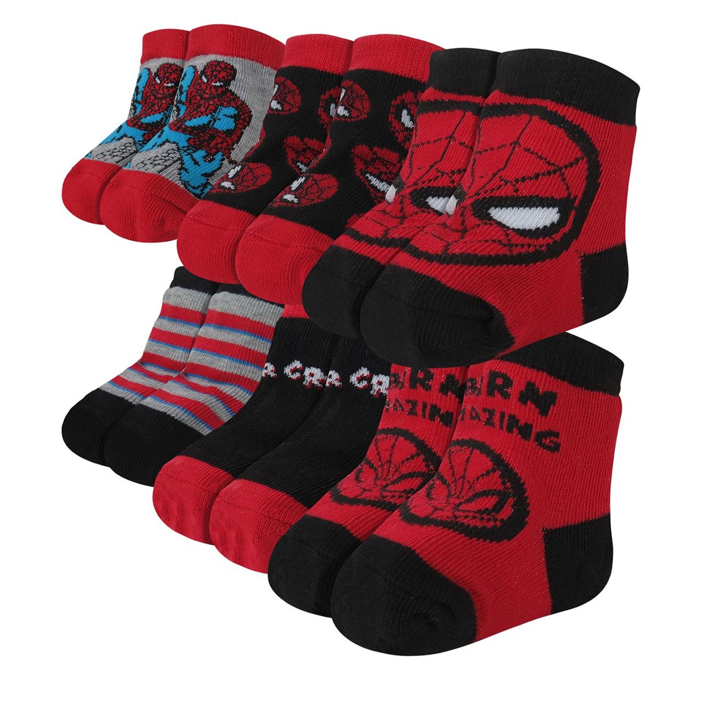 Spider-Man Hero Infant Socks 6-Pack, Red