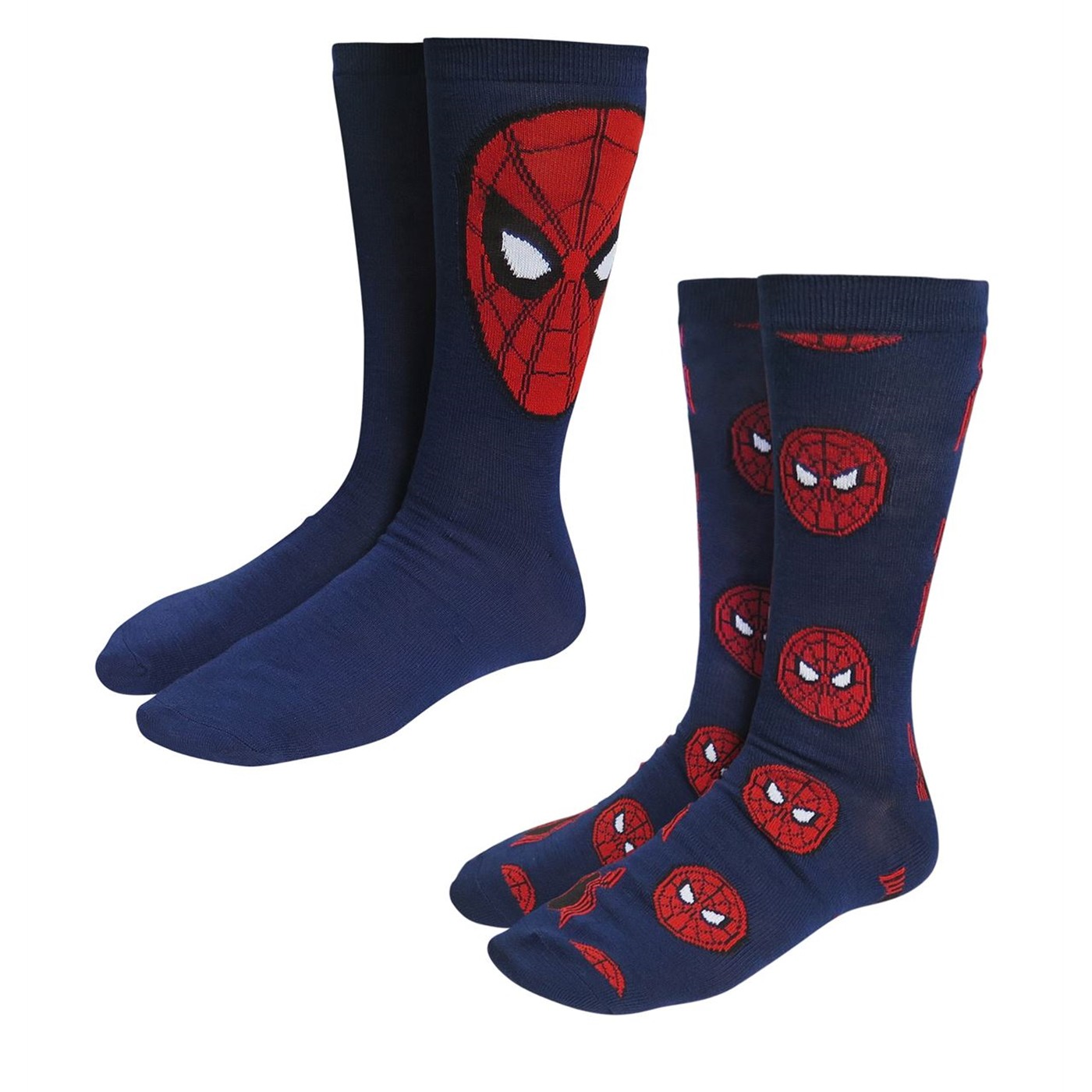Spider-Man Web-Head Crew Socks 2-Pack, Blue