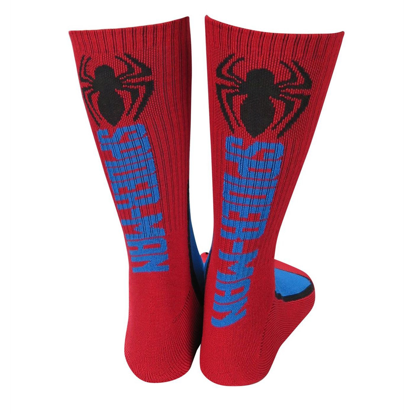Spiderman Two-Tone Athletic Crew Socks, Red