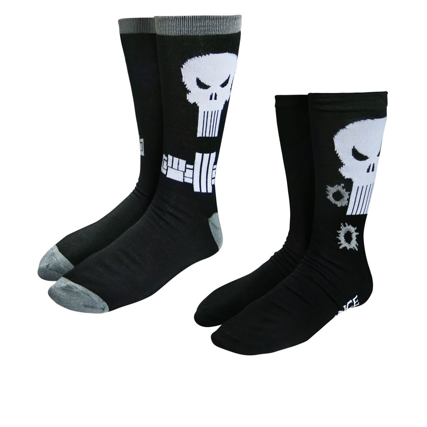 Punisher Symbol & Costume Sock 2 Pack, Black