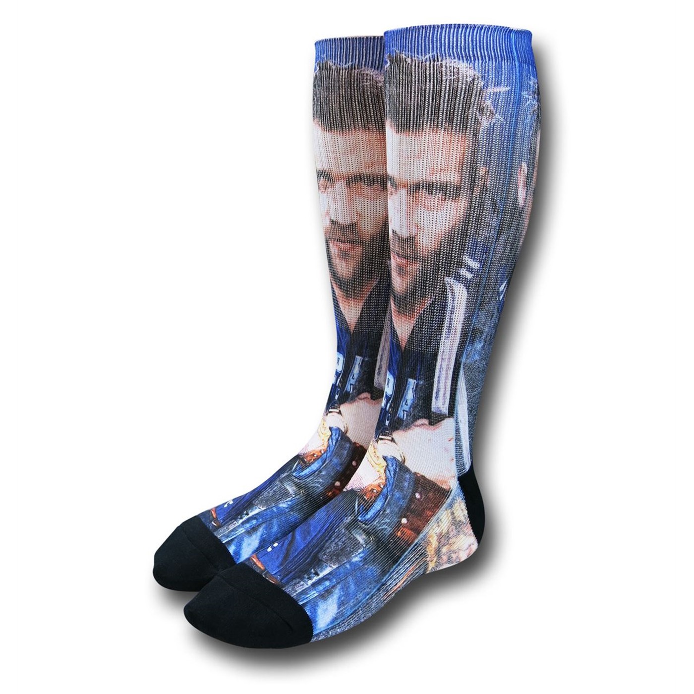 Suicide Squad Captain Boomerang Sublimated Socks, Blue