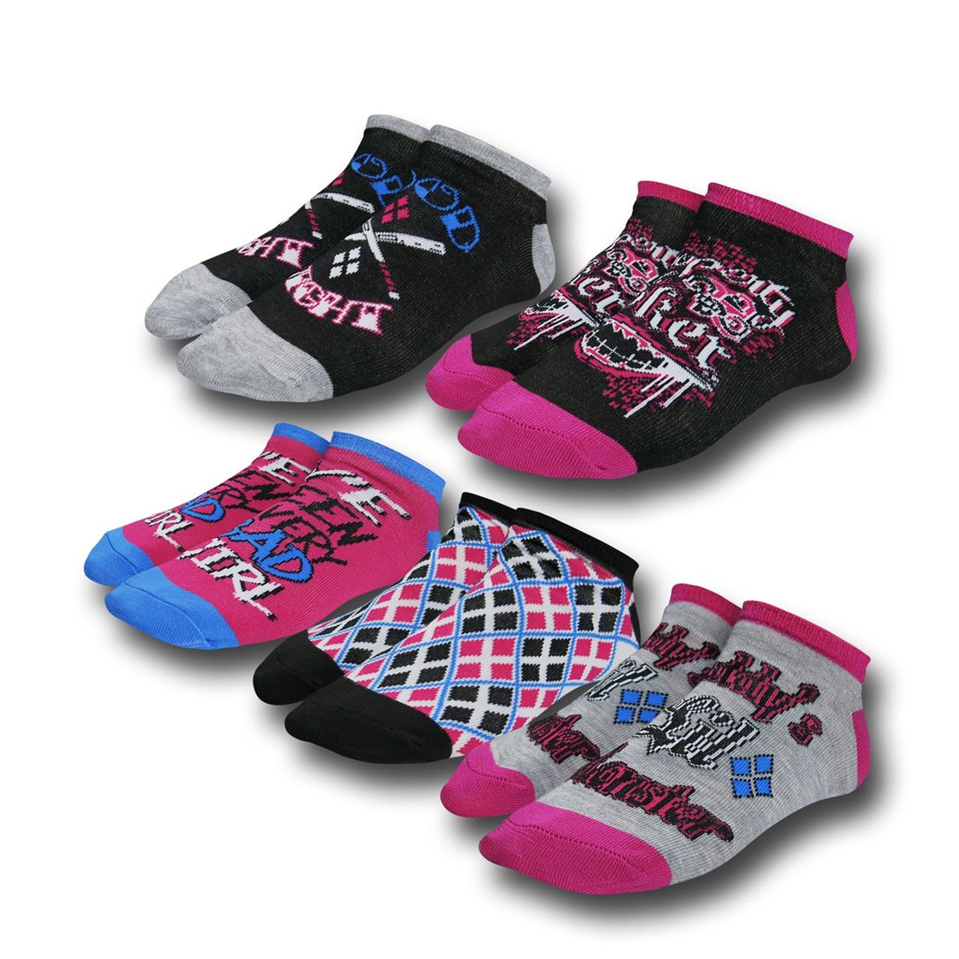 Suicide Squad Harley Quinn Sock 5 Pack, Black
