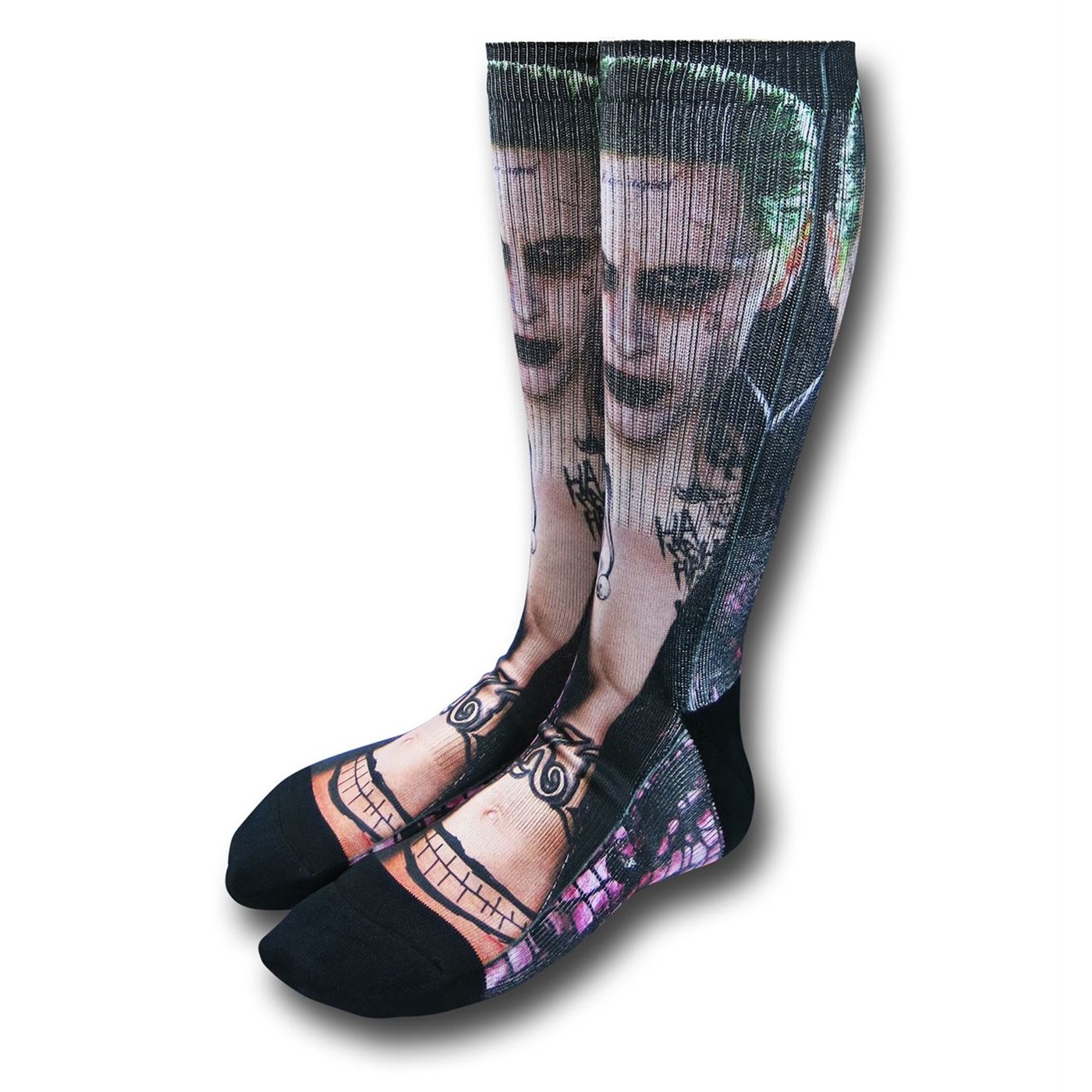 Suicide Squad Joker Sublimated Socks, Black