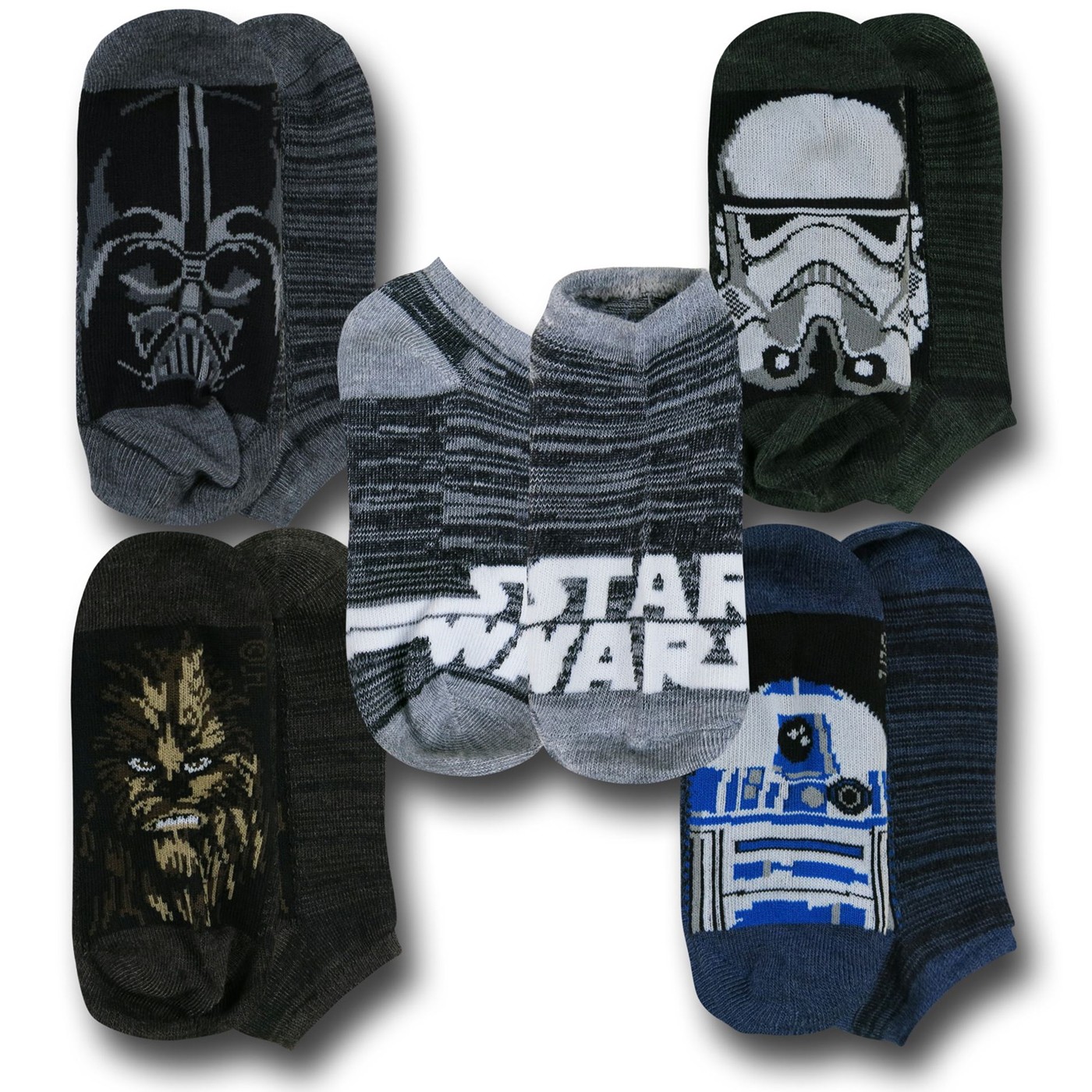 Star Wars Character String 5 Pack Boys Socks, Black