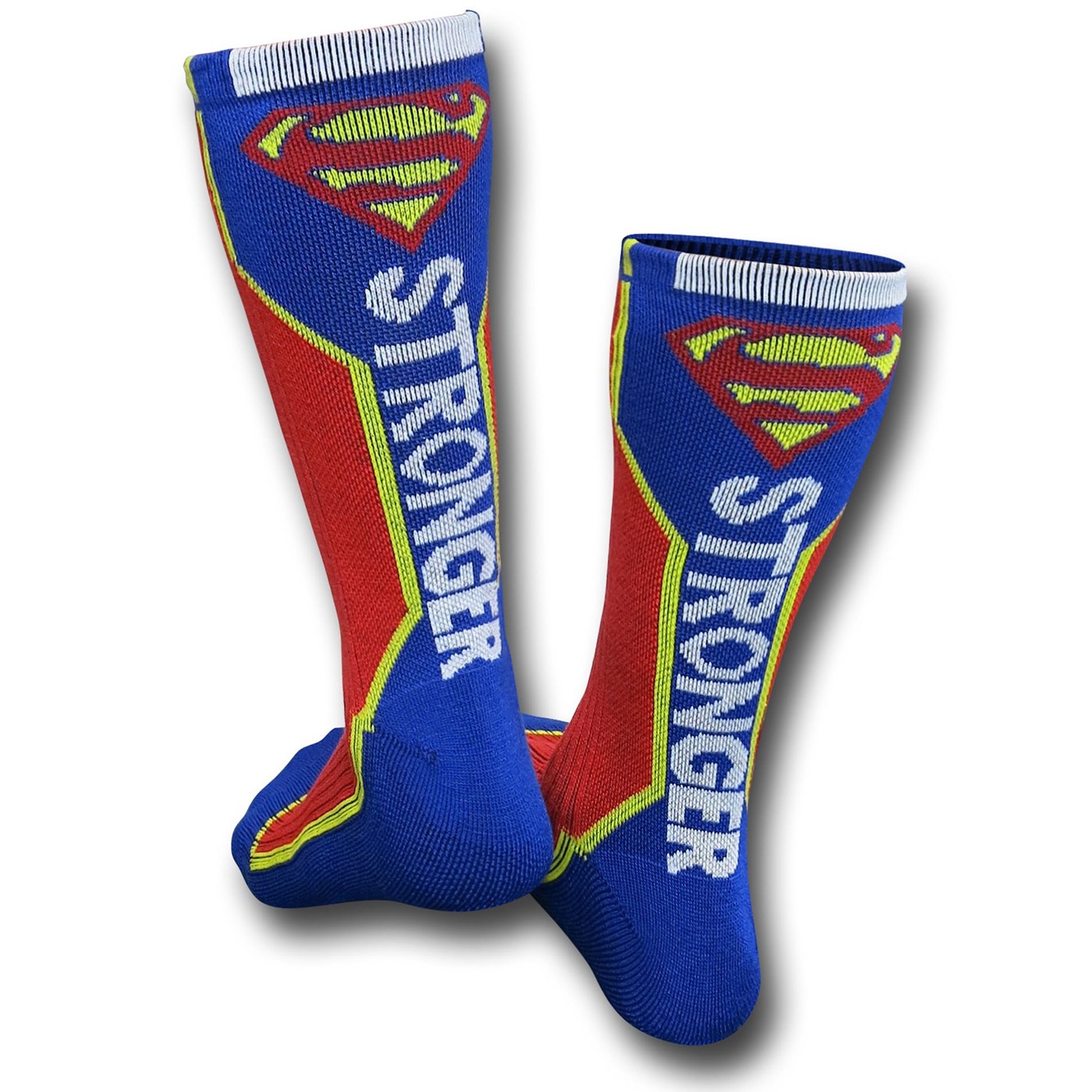 Superman Text Active Crew Socks, Blue