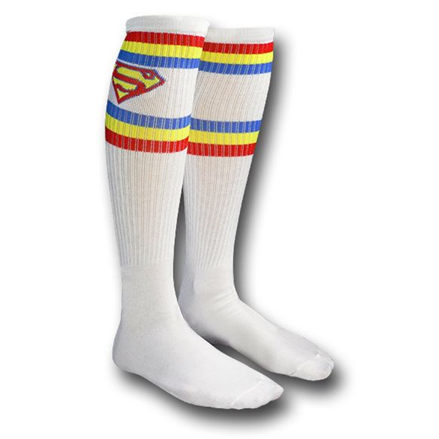 Superman Athletic Knee-High Socks, White