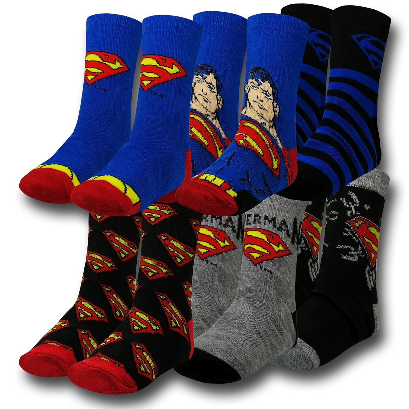 Superman Costume Infant Socks 6-Pack, Blue