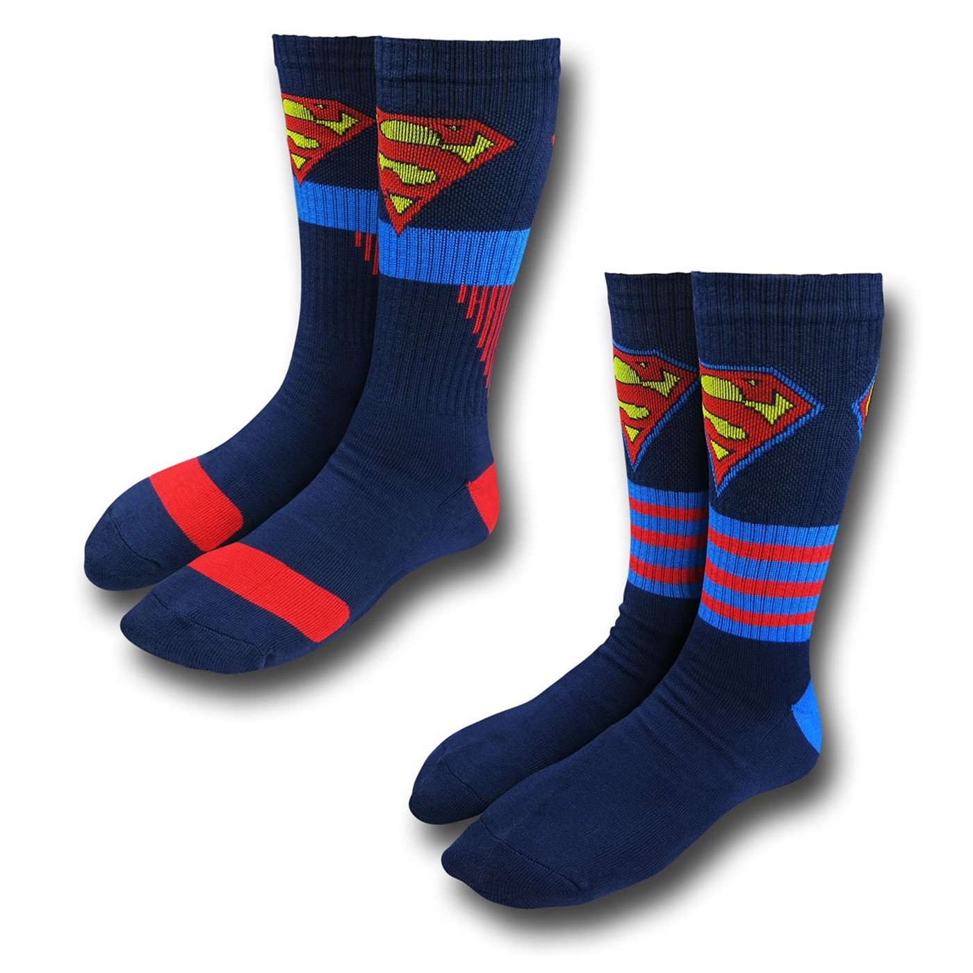 Superman Red and Blue Socks 2-Pack, Blue