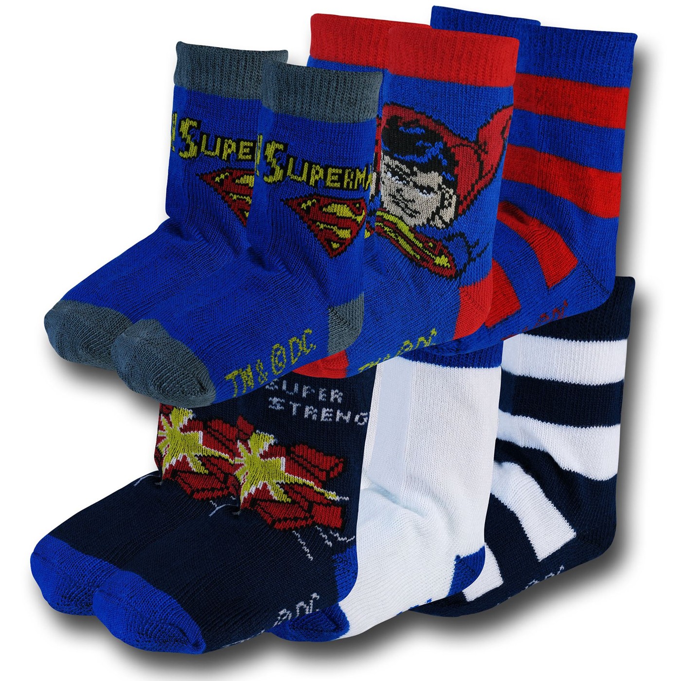 Superman Super Strength Infant Socks 6-Pack, Blue