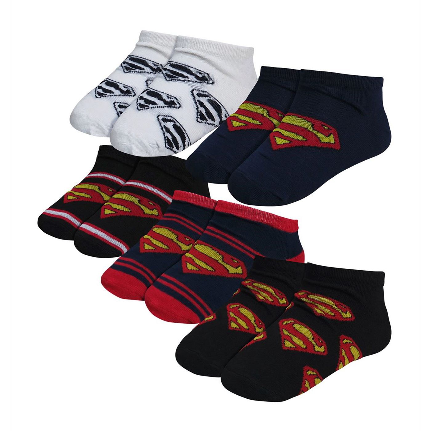 Superman Symbols Kids Sock 5 Pack, Blue
