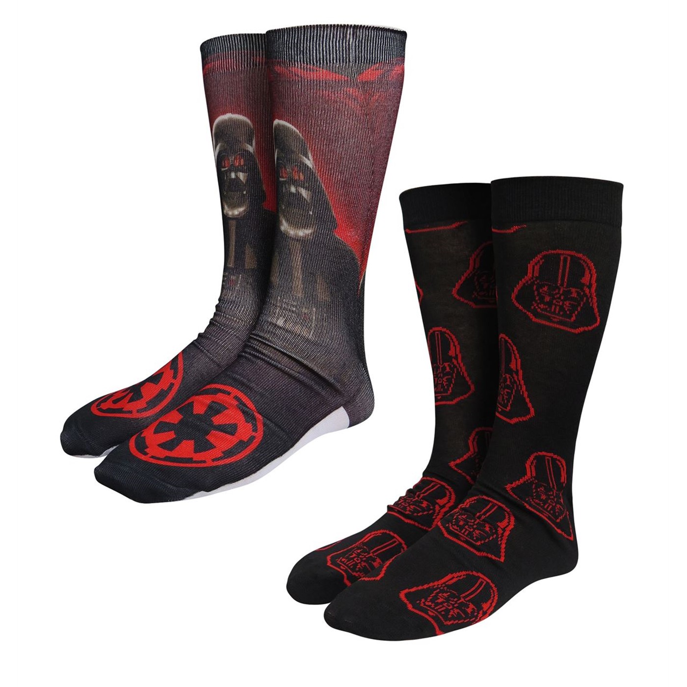 Star Wars Darth Vader Photoreal Sock 2-Pack, Black