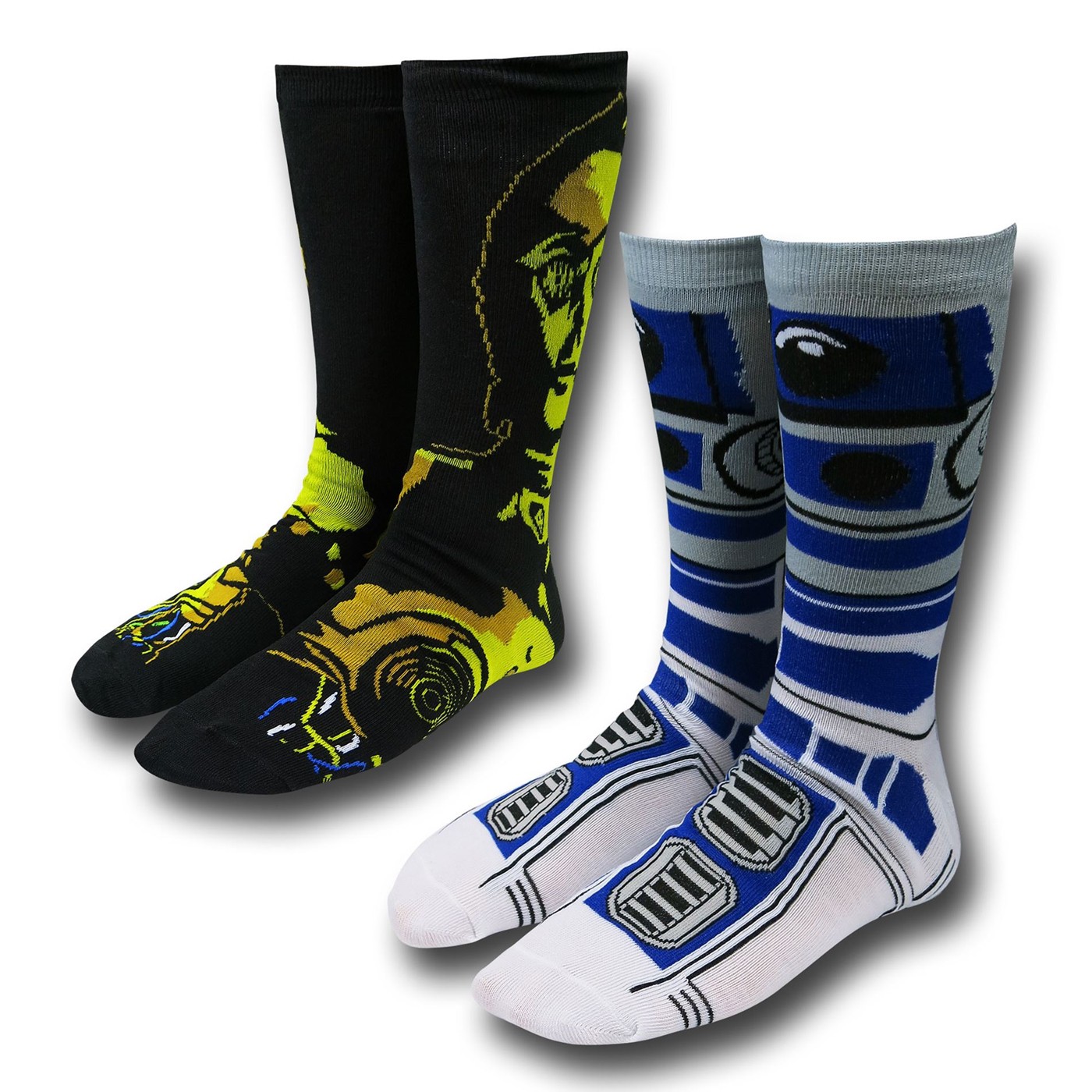 Star Wars R2-D2 & C3PO Droids Crew Sock 2-Pack, Black
