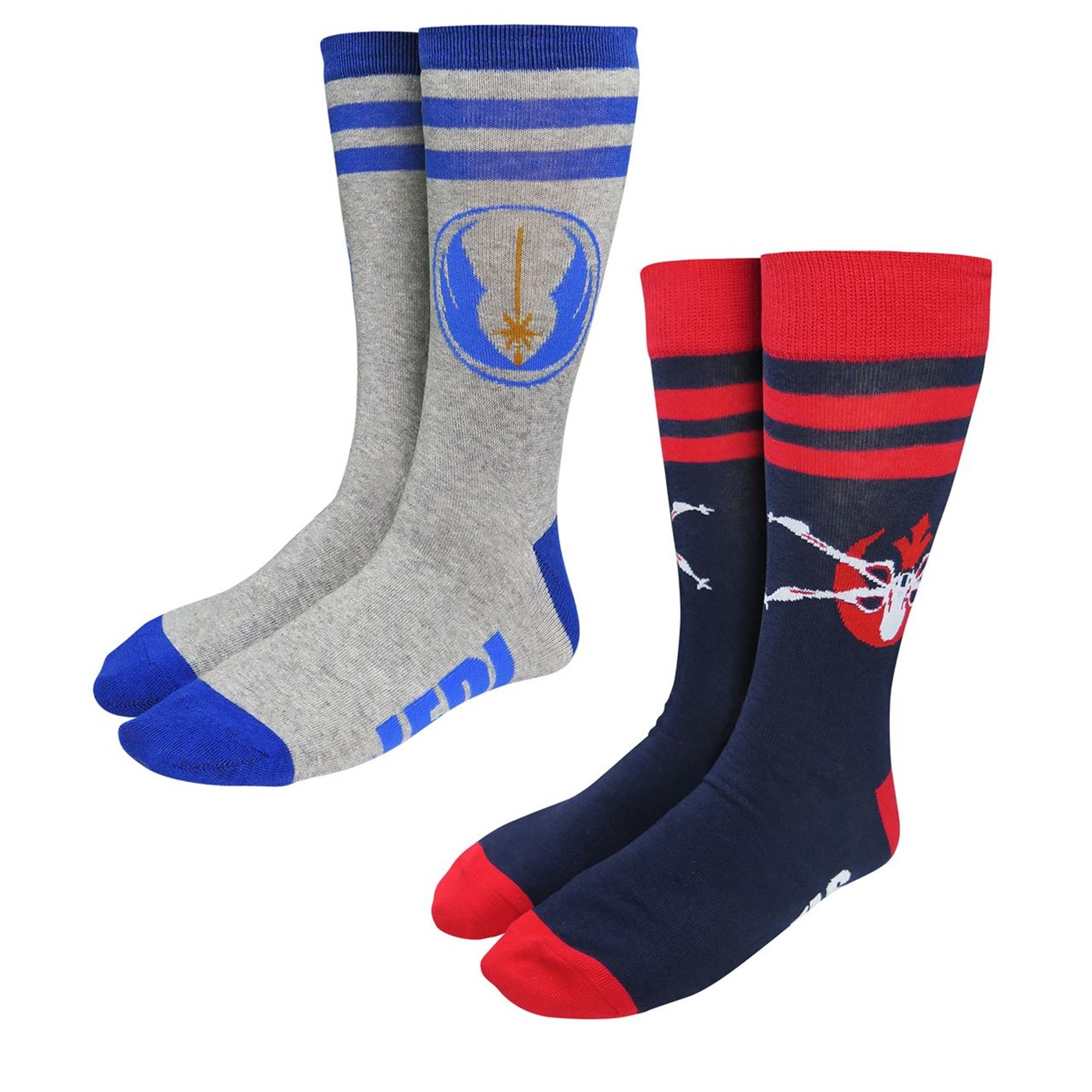 Star Wars Jedi and Red Leader Socks 2 Pack, Blue