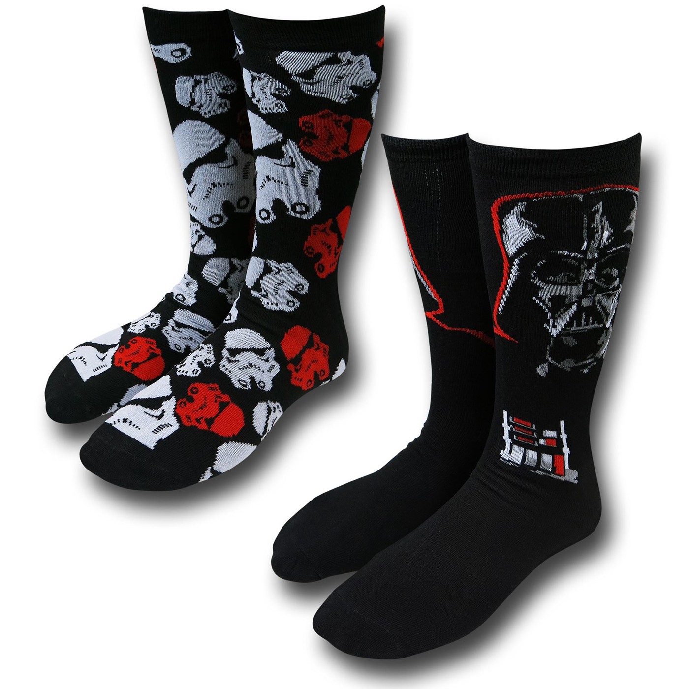 Star Wars Darth Vader & Stormtroopers Crew Sock 2-Pack, Black