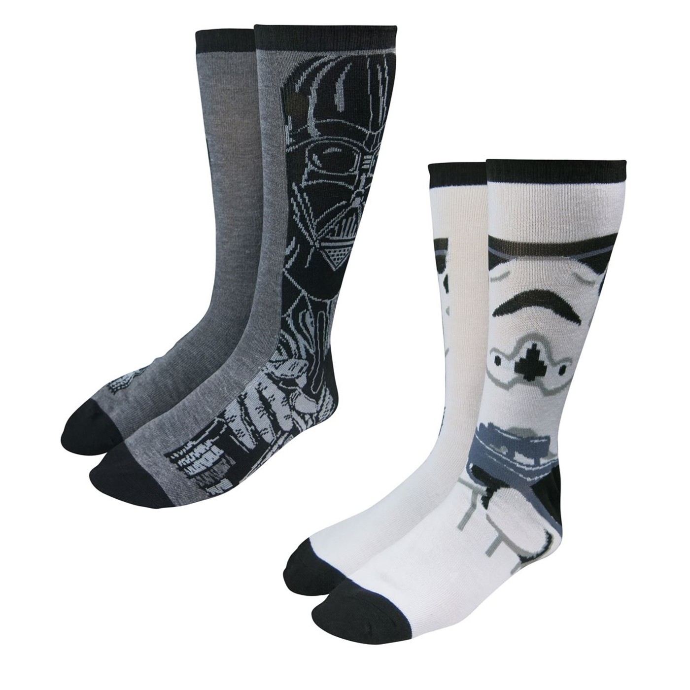 Star Wars Darth Vader and Stormtrooper Sock 2 Pack, Black
