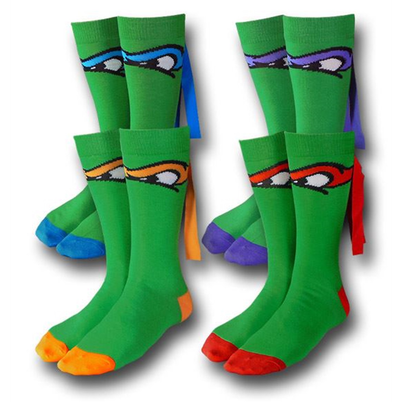 TMNT Masked Crew Sock 4-Pack, Green