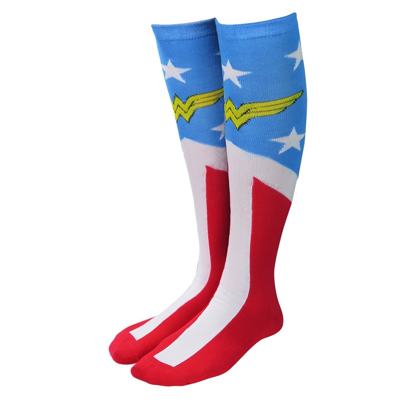 Wonder Woman Faux Boot Knee High Socks, Red
