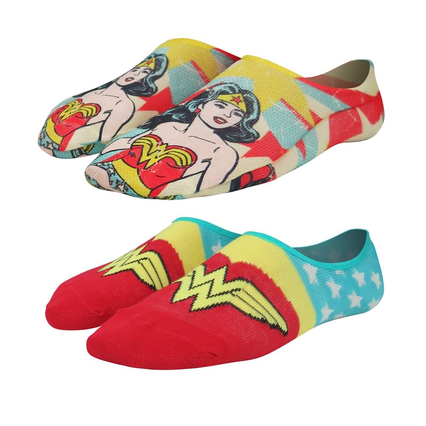 Wonder Woman Retro Women's Low Cut Socks 2-Pack, Blue