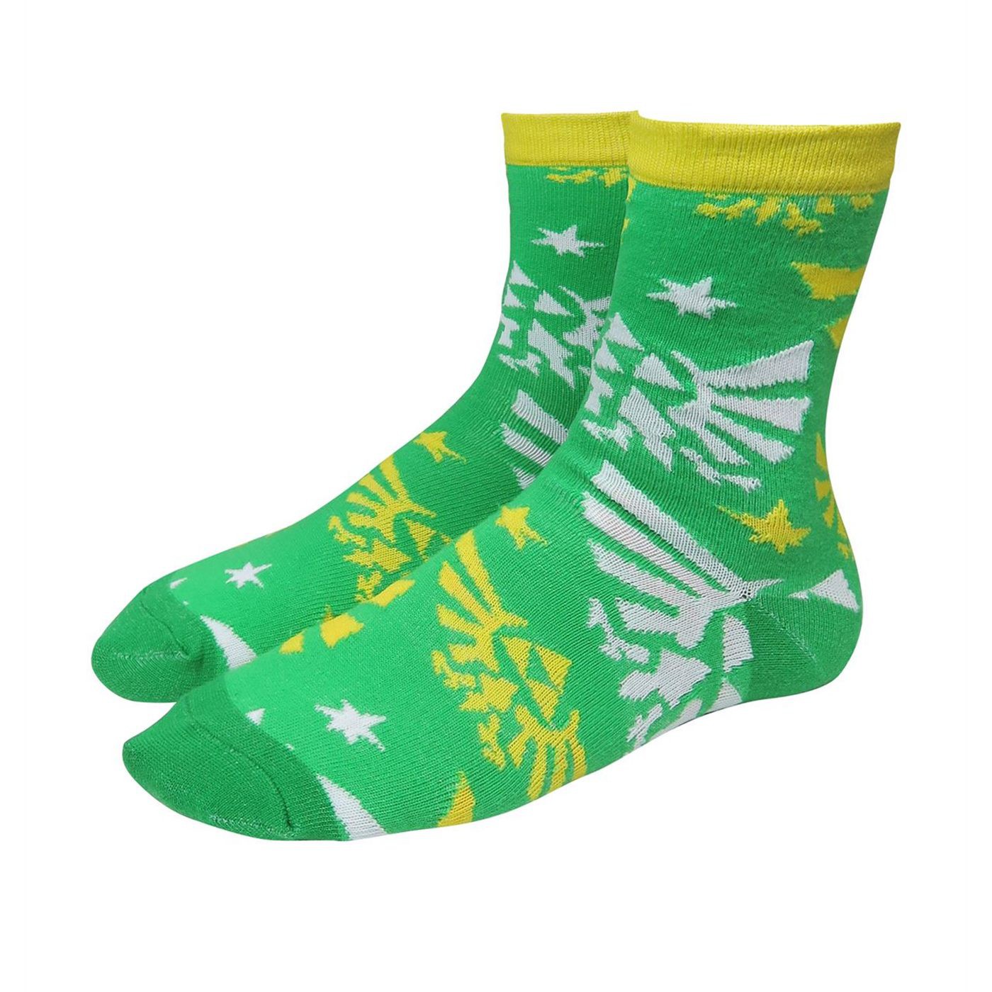 Zelda Triforce Women's Crew Socks, Green