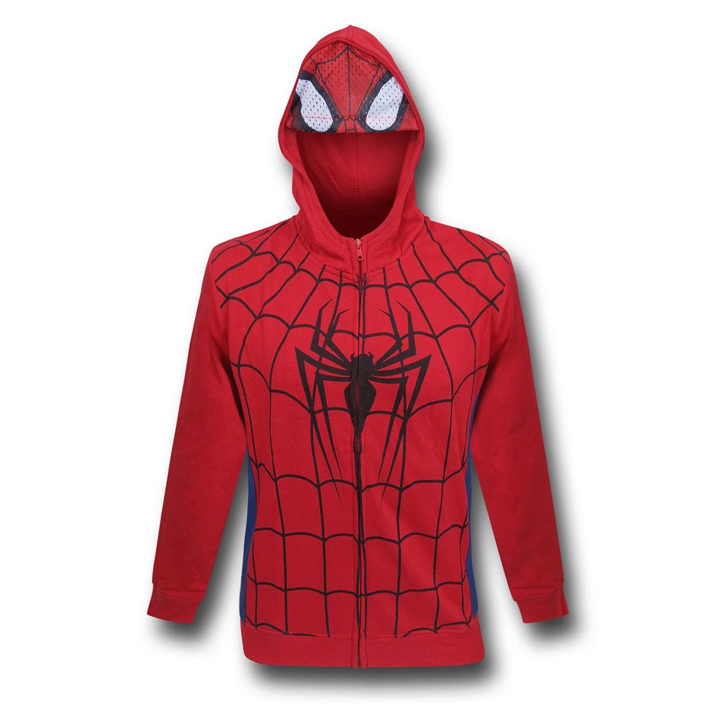 Spiderman Symbol Costume Kids Zipper Hoodie with Mask, Red