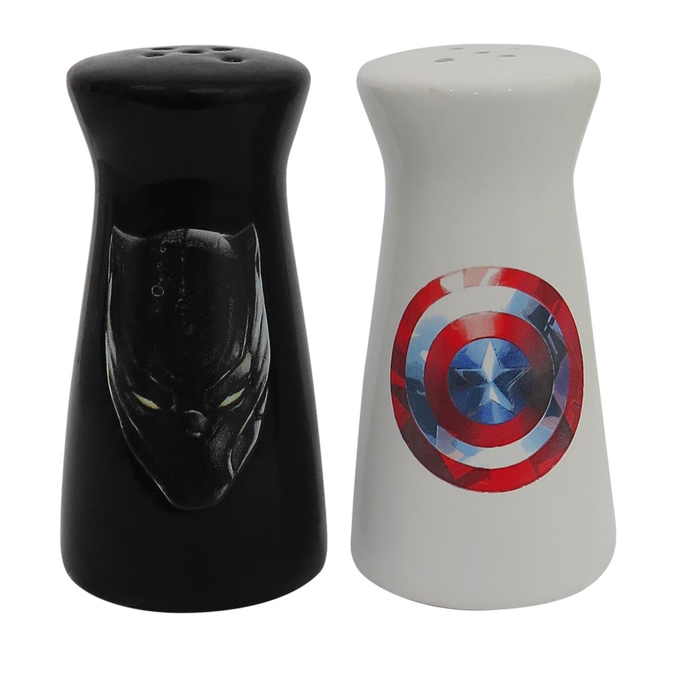 Captain America Black Panther Salt & Pepper Shakers, Black
