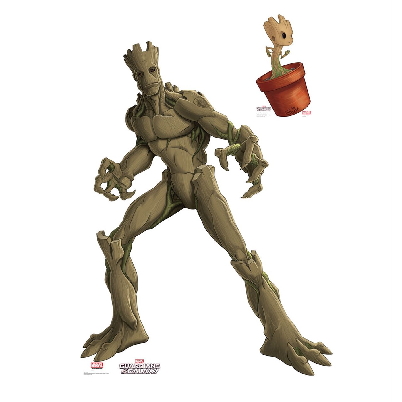 Groot and Baby Groot Cardboard Cutout, Brown