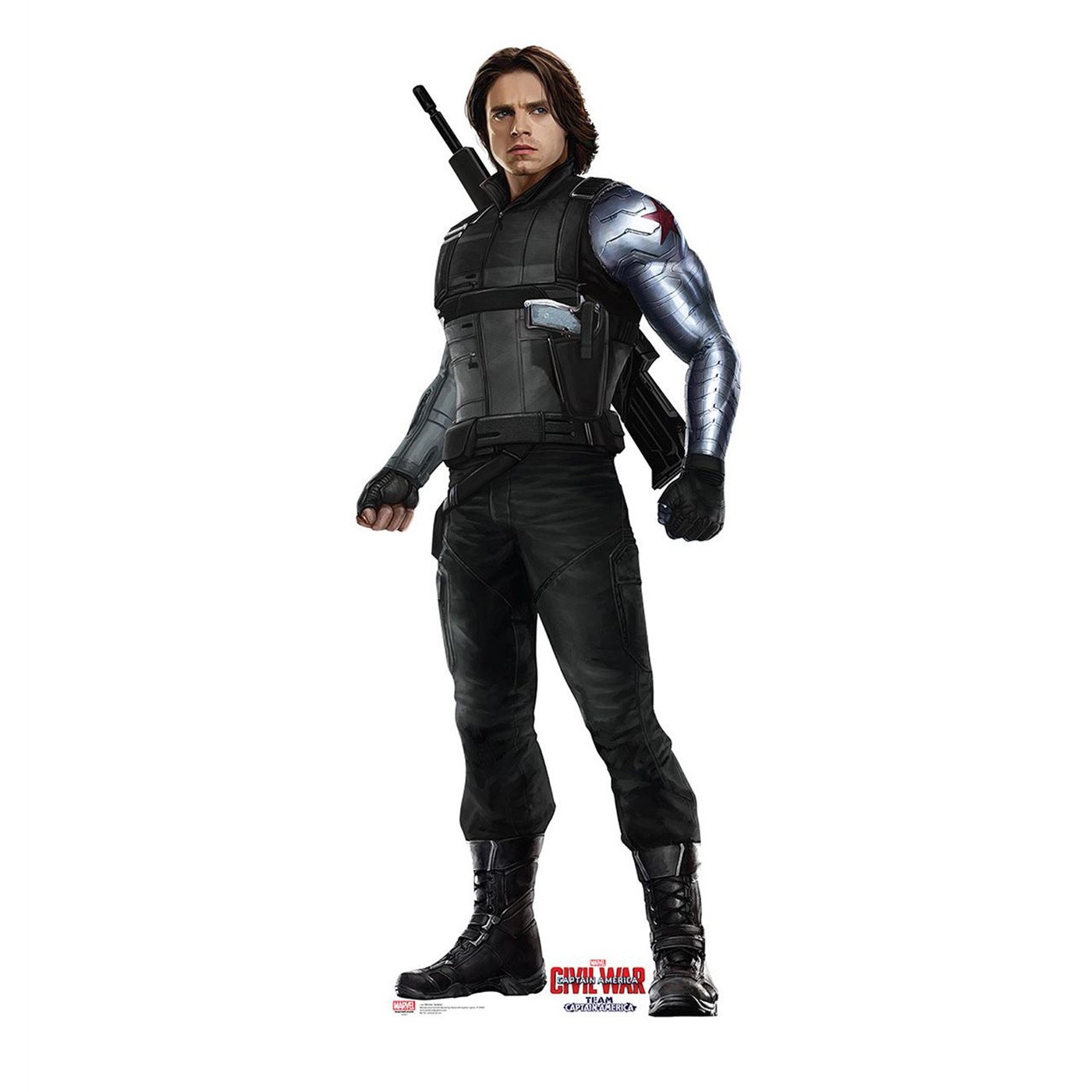 Captain America Civil War Winter Soldier Cardboard Cutout, Black