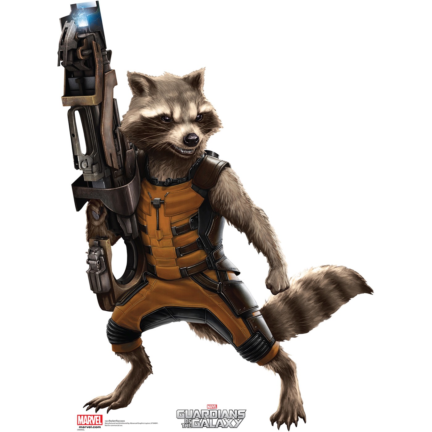 GOTG Rocket Raccoon Cardboard Cutout, Brown