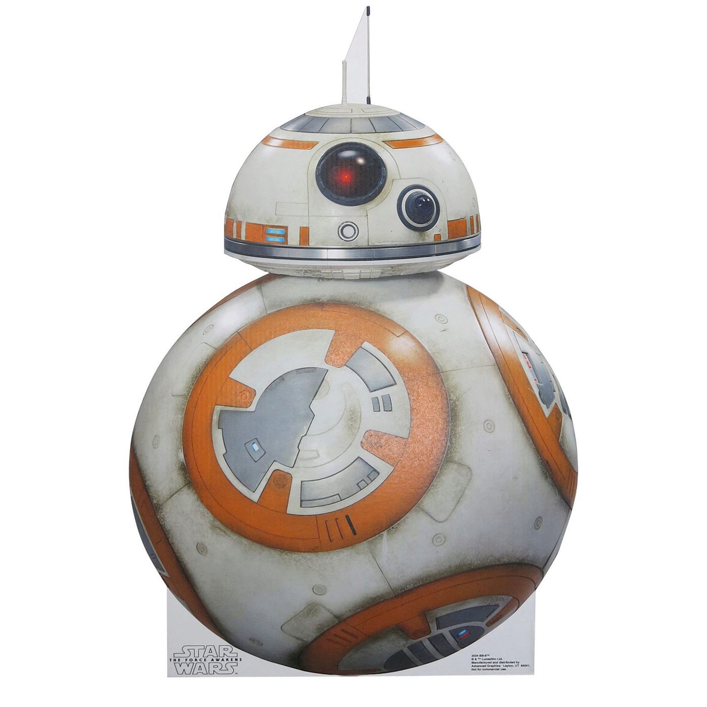 Star Wars Force Awakens BB8 Cardboard Cutout, White