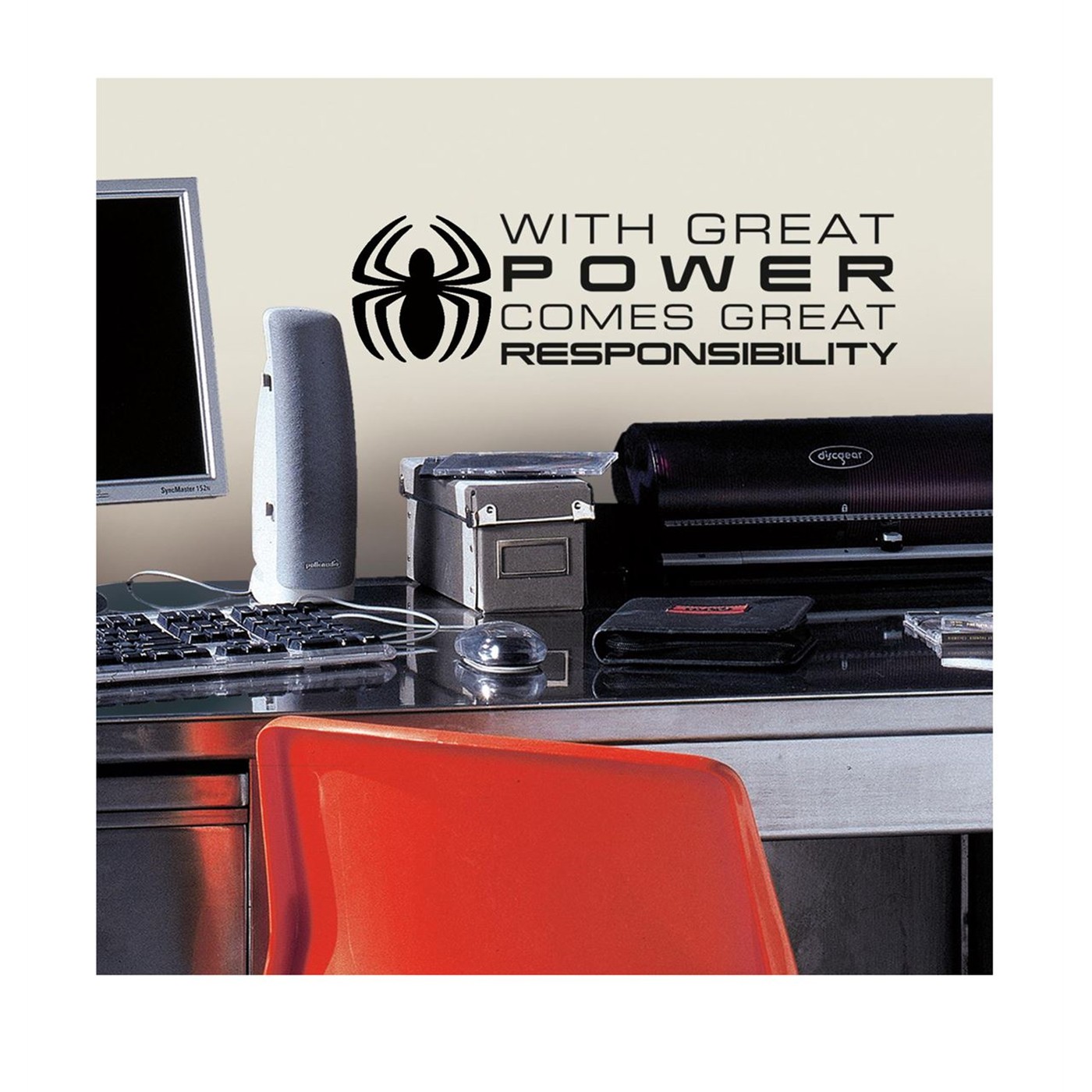Spiderman Great Responsibility Quote Wall Decal, Black
