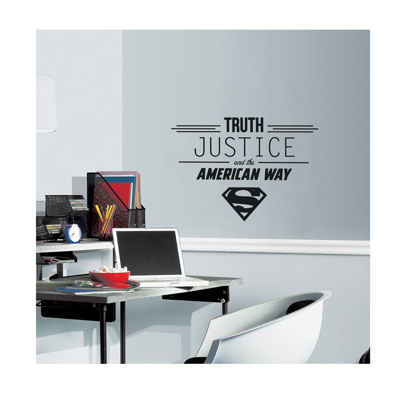 Superman Truth Justice Quote Wall Decal Set, Black