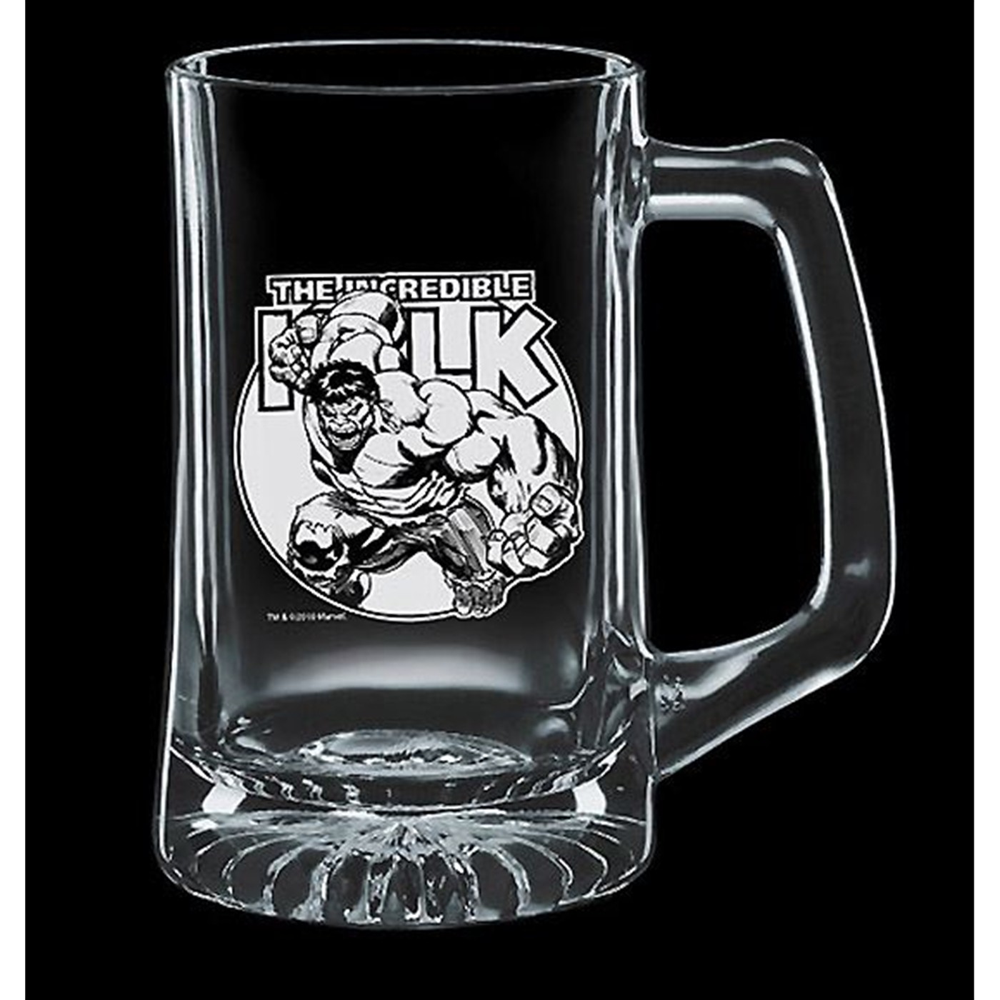 Hulk Etched Glass Stein