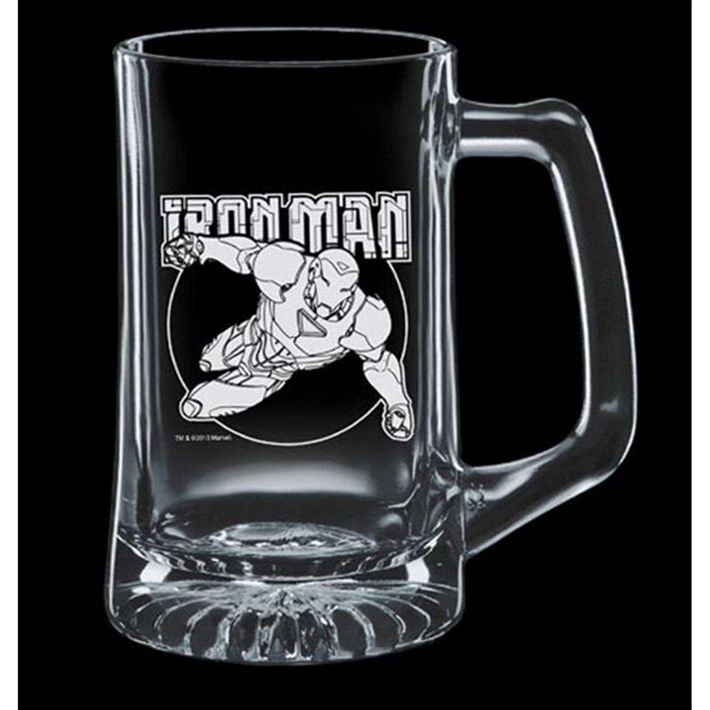 Iron Man Etched Glass Stein