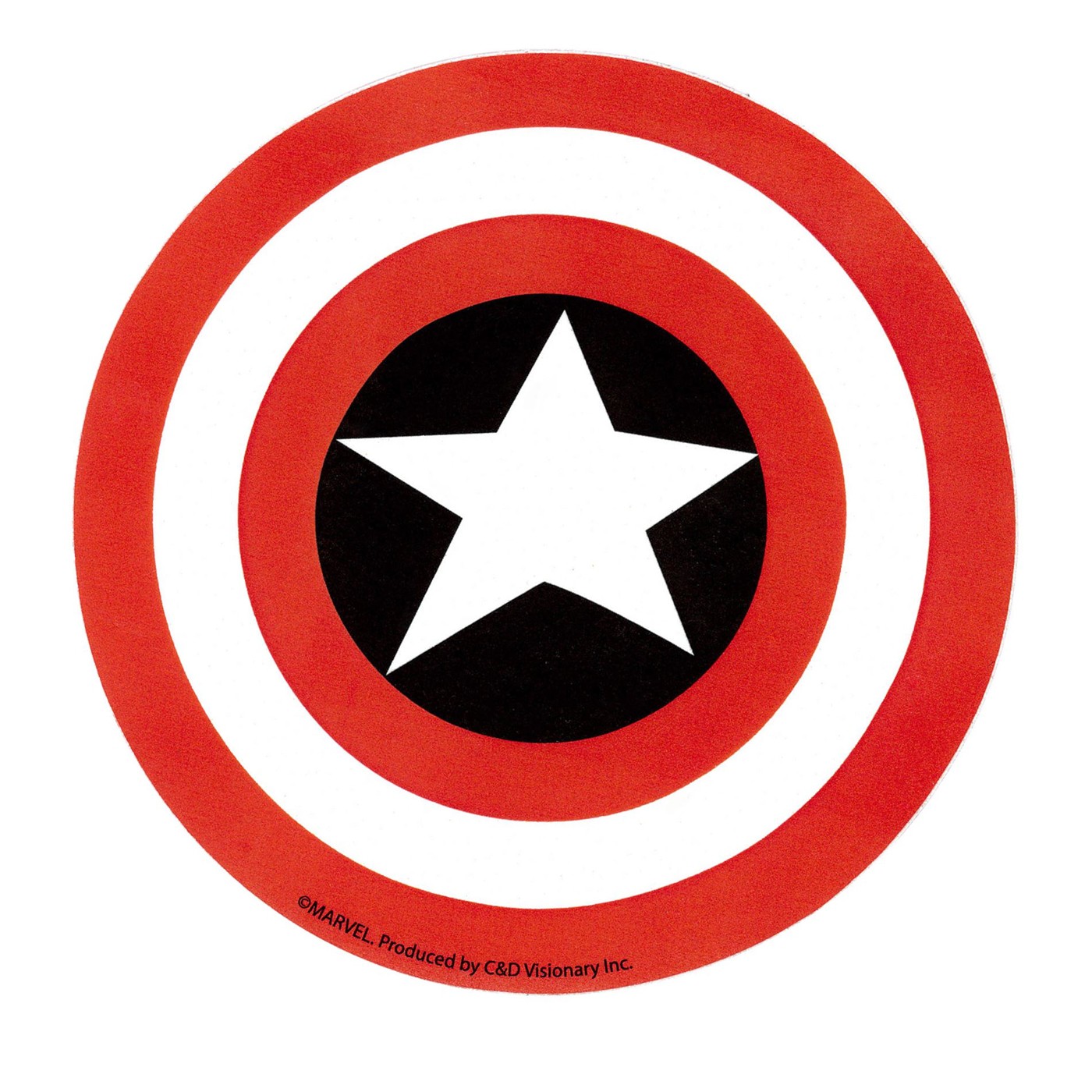 Captain America Navy Shield Sticker, Red