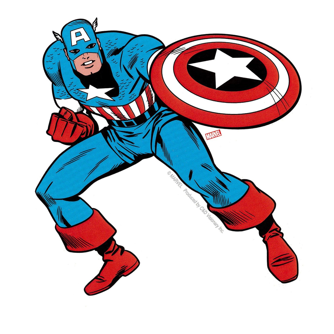 Captain America Standing Sticker, Blue