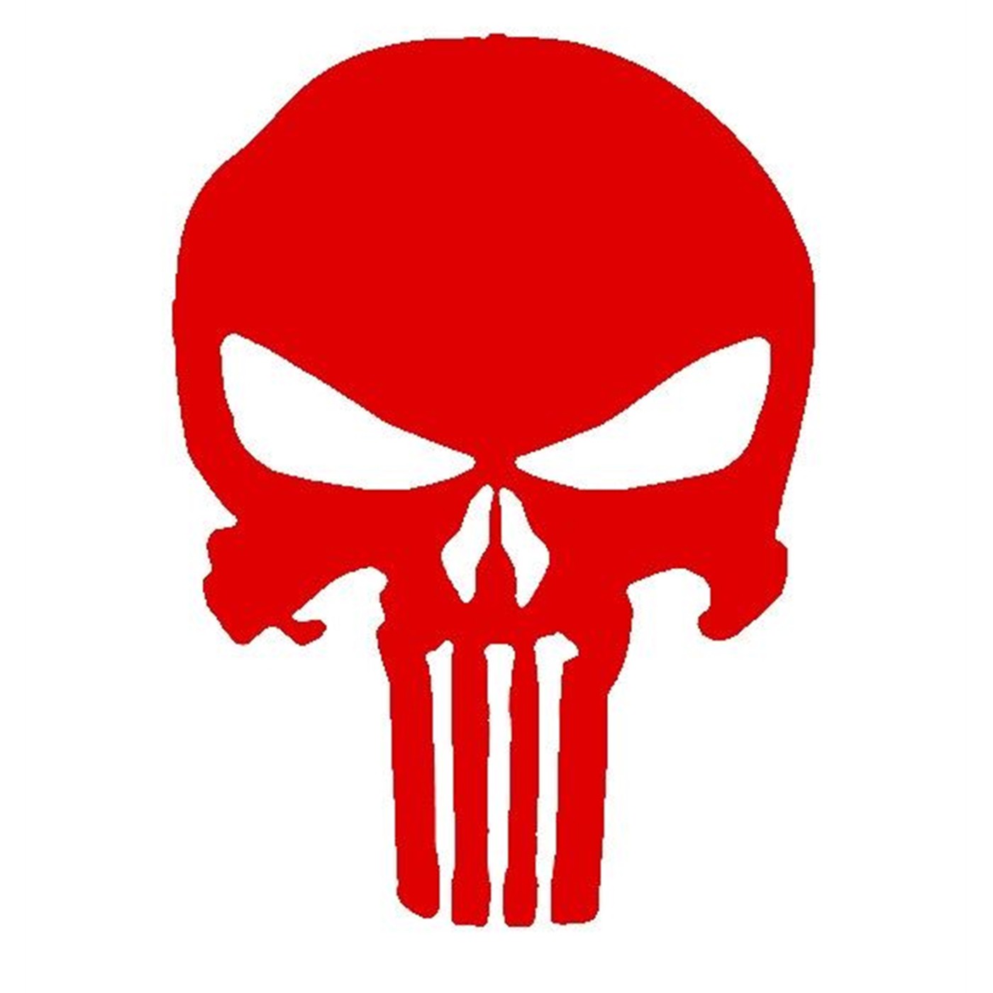 Punisher 10 Inch Red Skull Sticker, Red