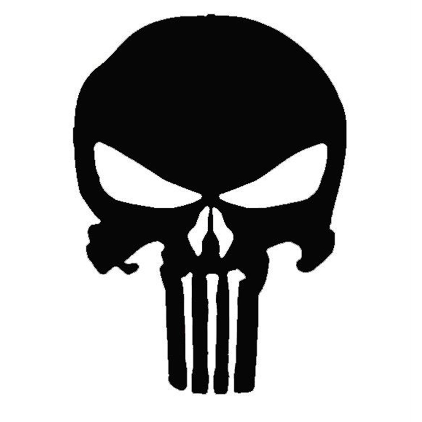 Punisher 4 Inch Black Skull Car Window Sticker, Black