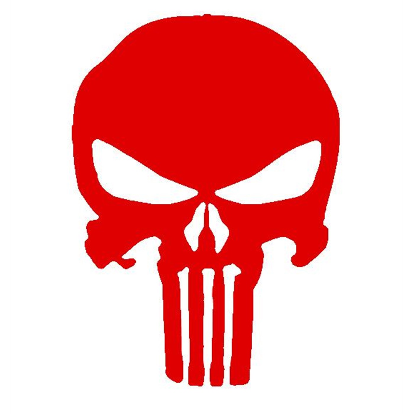 Punisher 4 Inch Red Skull Car Window Sticker, Red