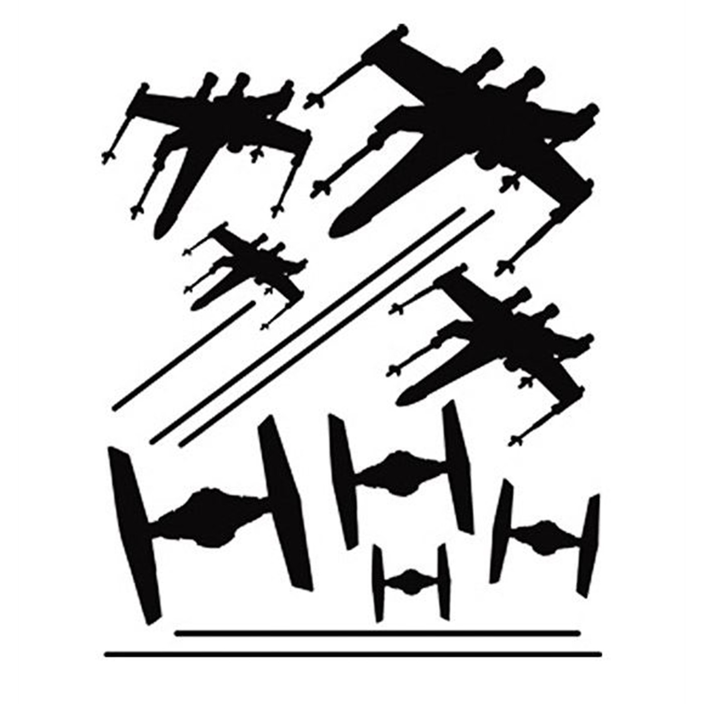 Star Wars X-Wing/TIE Fighter Dogfight Stickers- Black