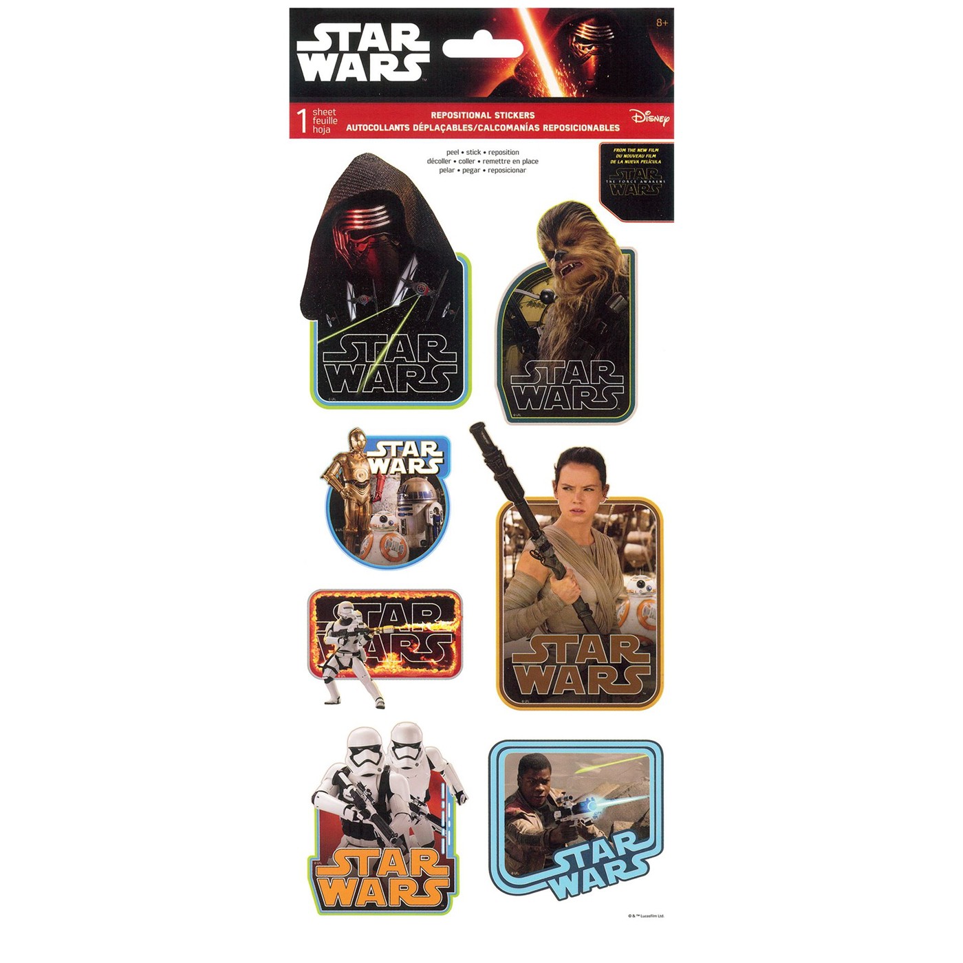 Star Wars Force Awakens Sticker Sheet, White