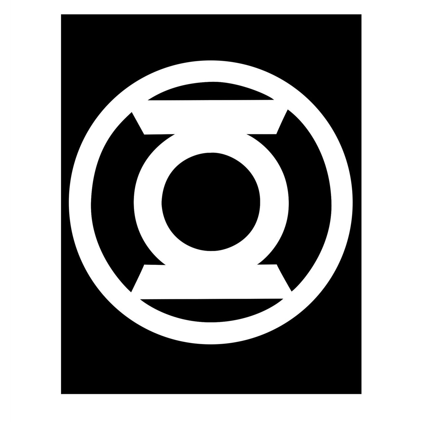 Green Lantern All White Symbol Sticker, White