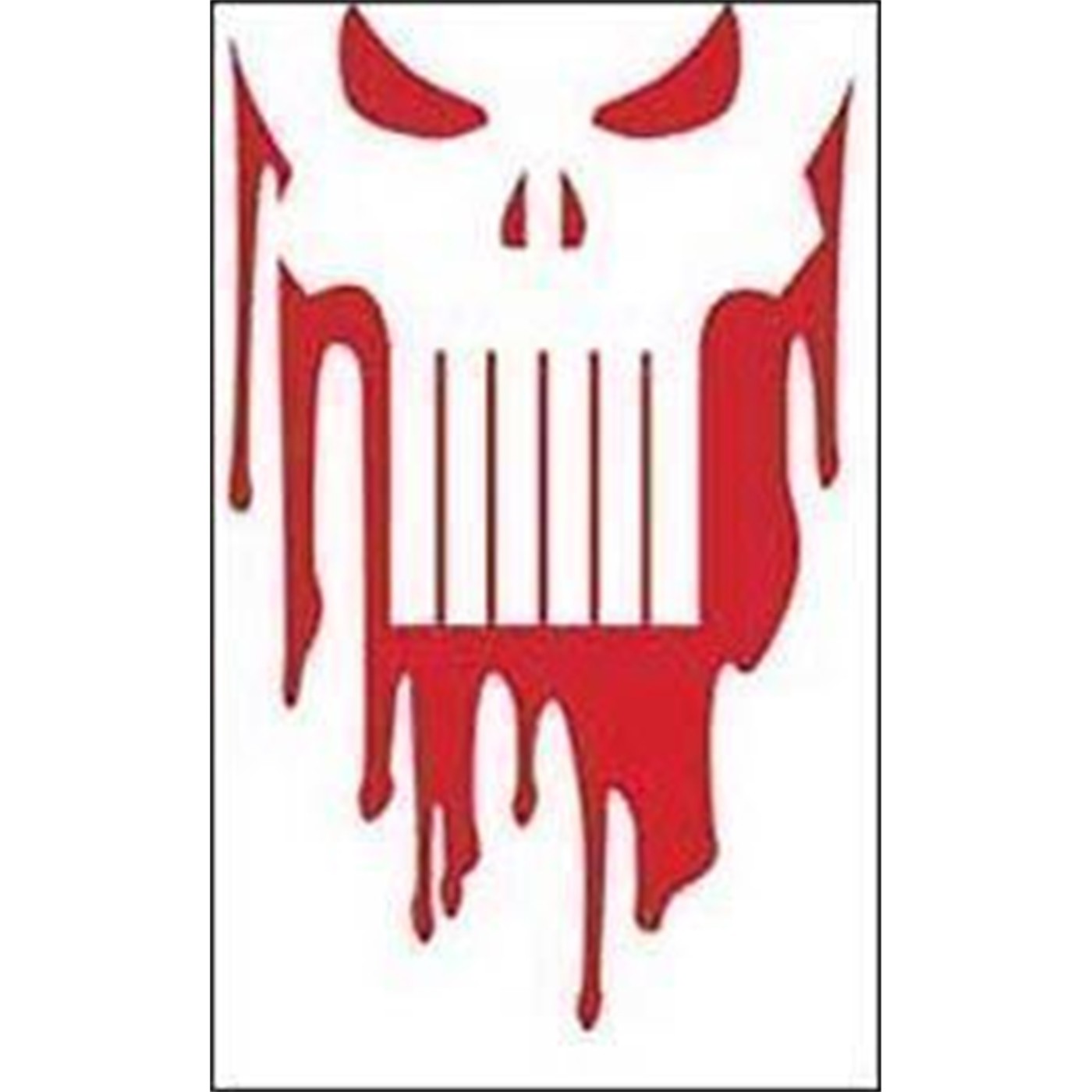 Punisher 10 Inch Red Drip Skull Sticker, Red