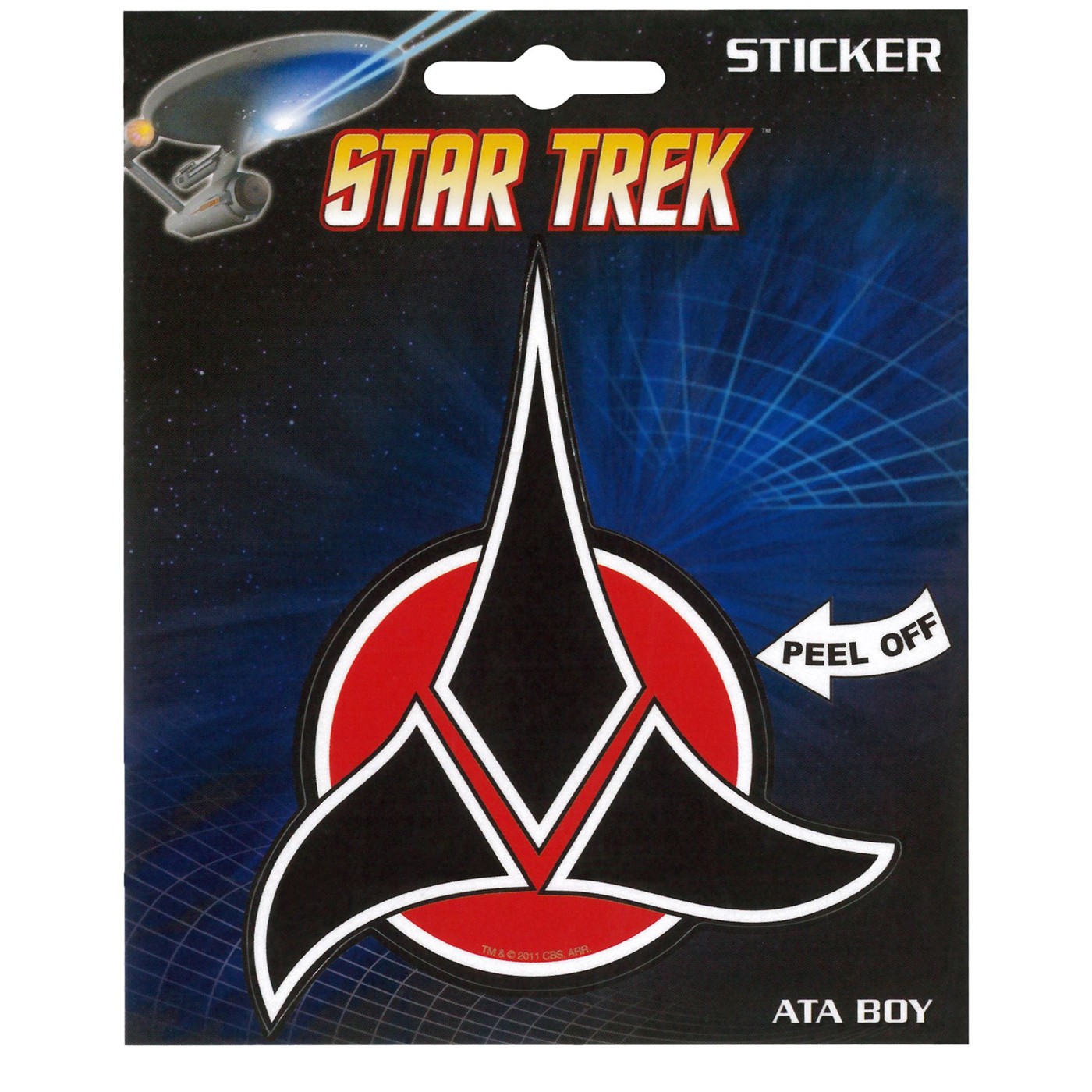 Star Trek Klingon Sticker, Black