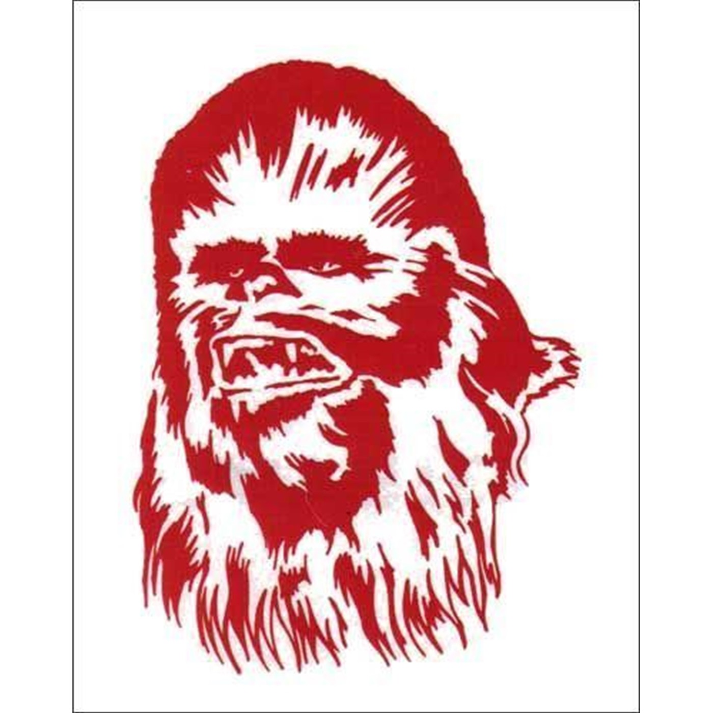 Star Wars Chewbacca Sticker - Red, Red