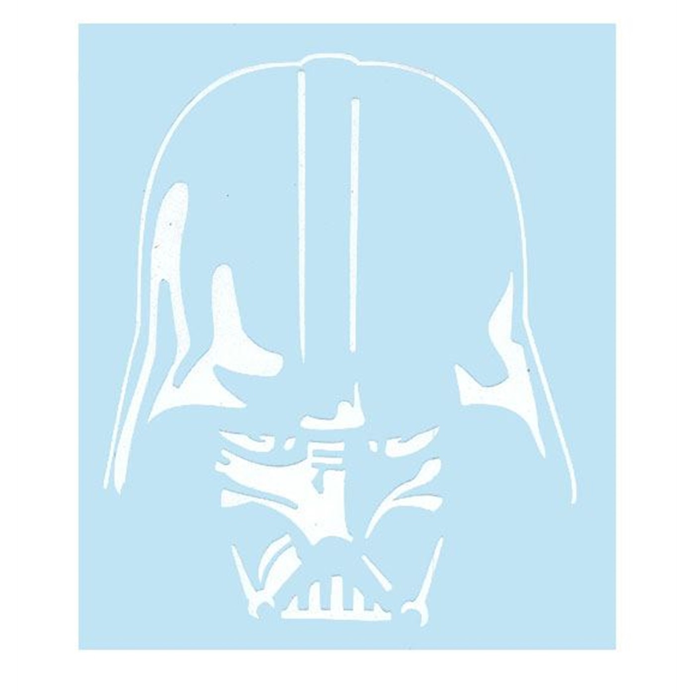 Darth Vader Head Down Sticker - White, White