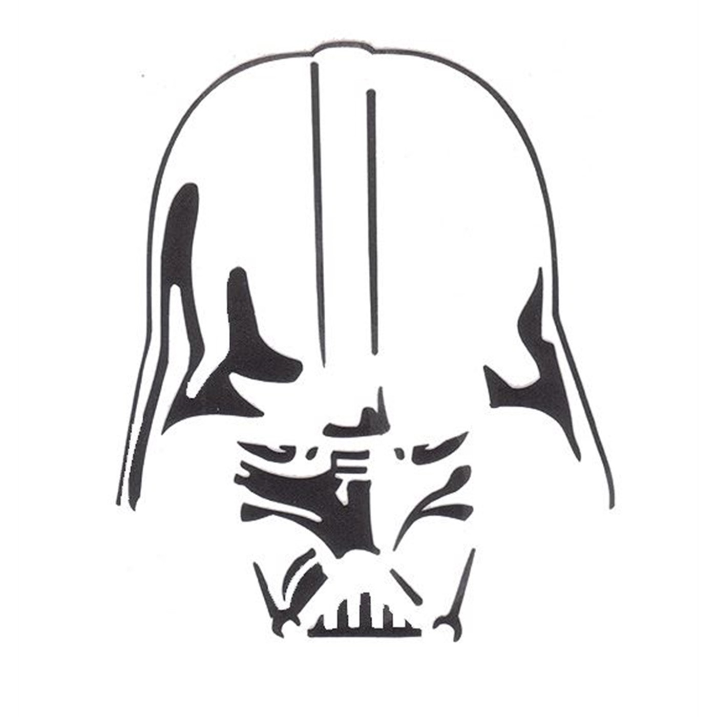 Darth Vader Head Down Sticker - Black, Black
