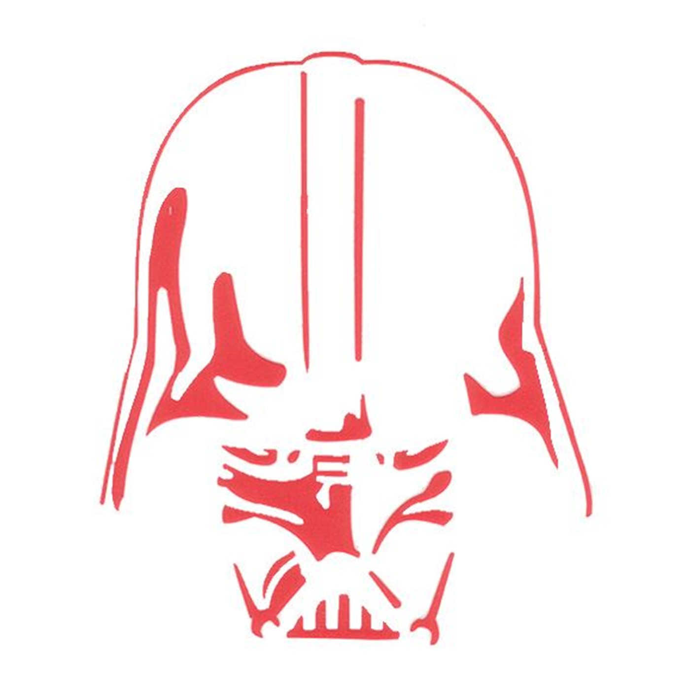Darth Vader Head Down Sticker - Red, Red