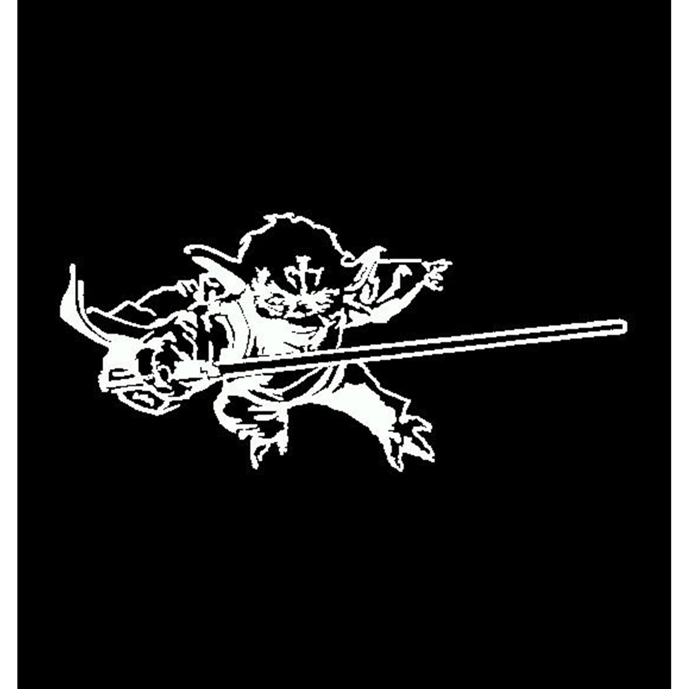 Star Wars Fighting Yoda Sticker - White, White